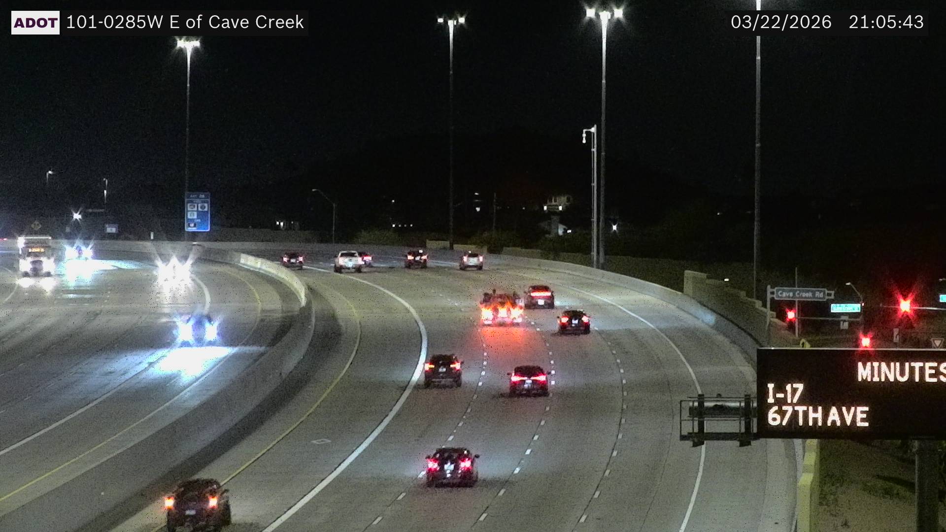 SR-101 @E of Cave Creek Rd live webcam