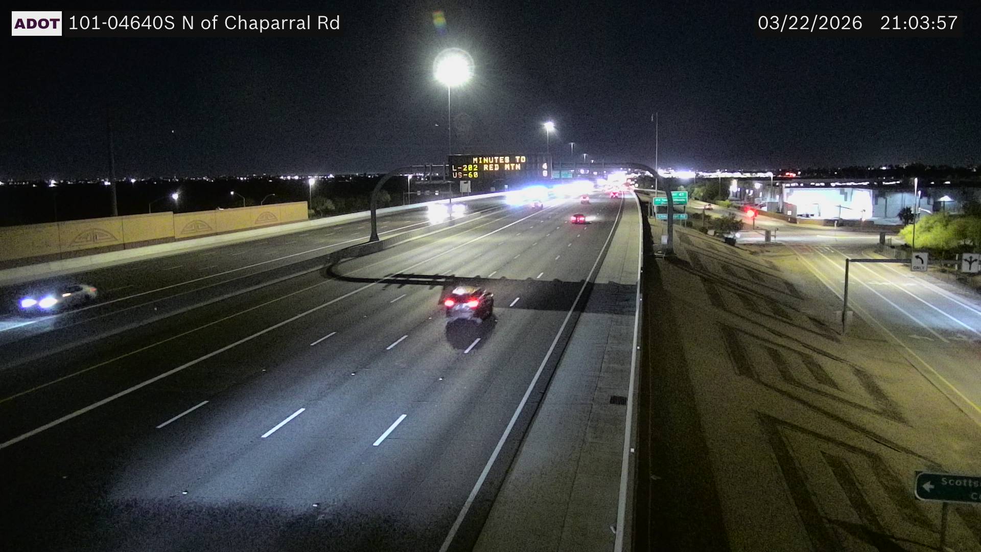 SR-101 @N of Chaparral Rd live webcam