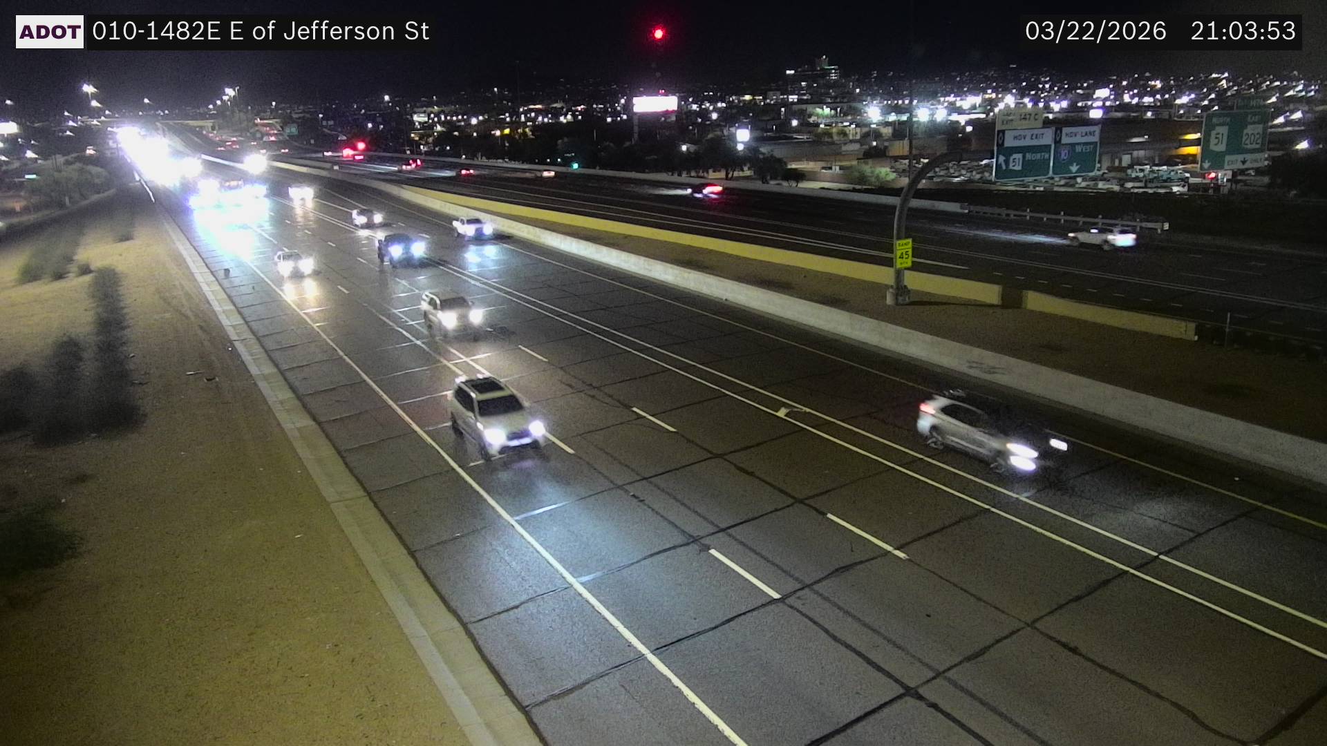 I-10 @E of Jefferson Street live webcam