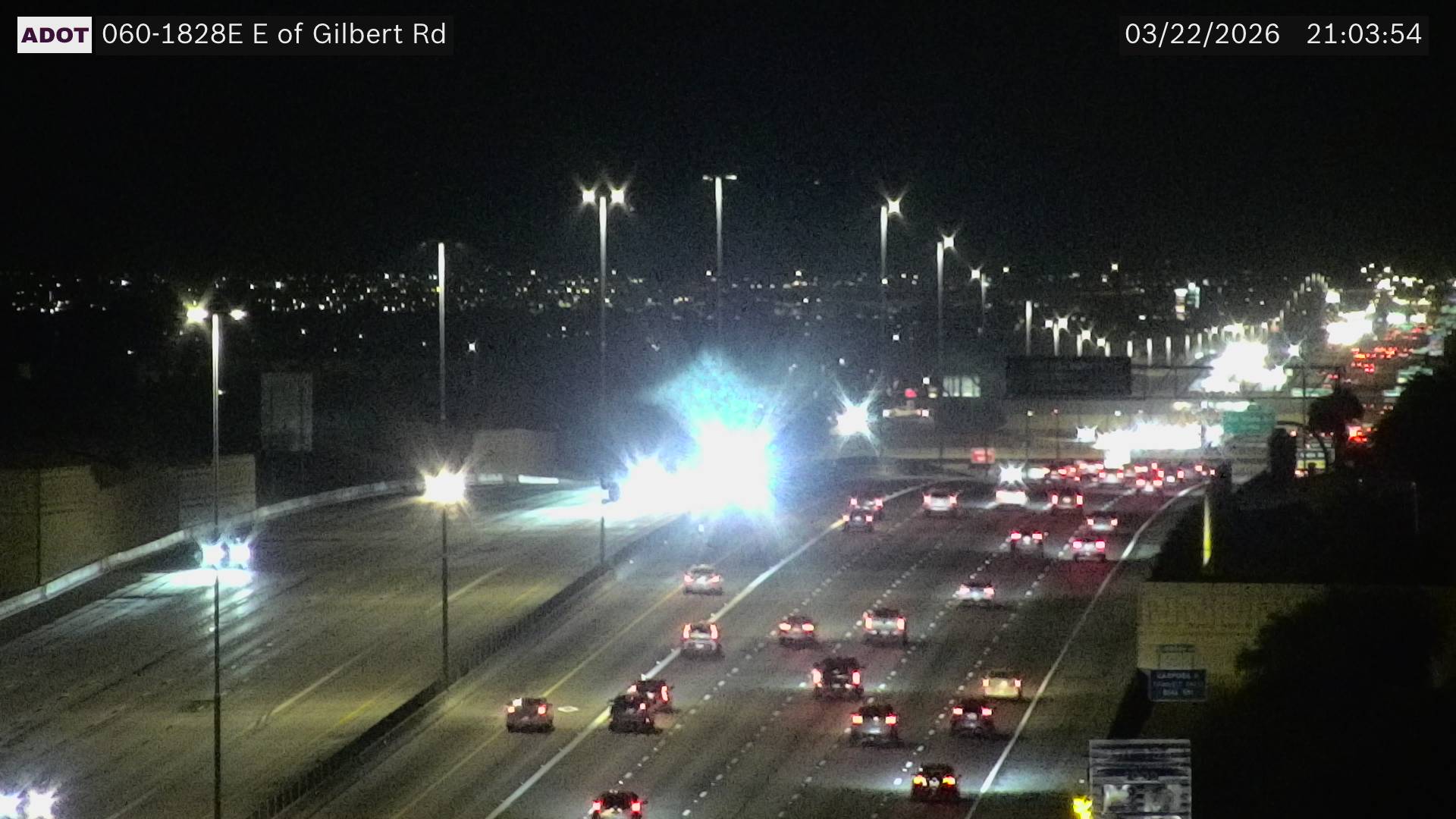 US-60 @E of Gilbert Rd live webcam